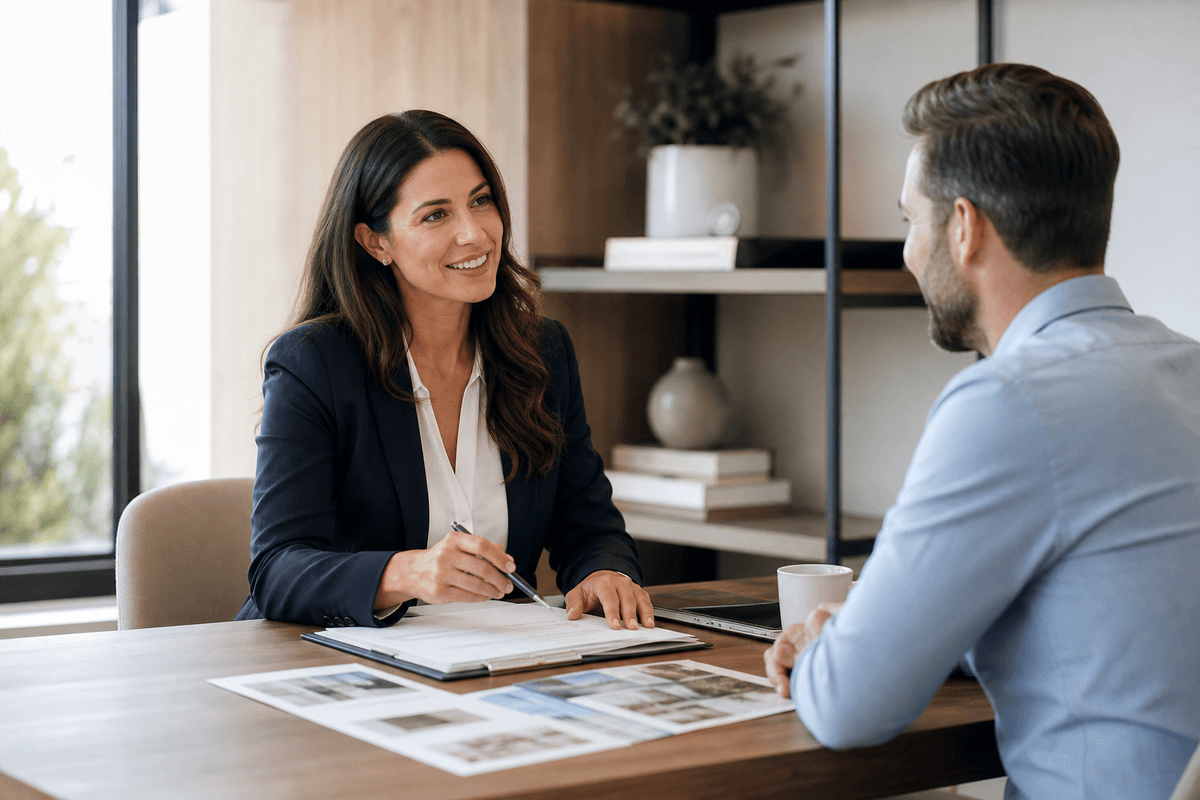 Celina Horil consulting with buyers